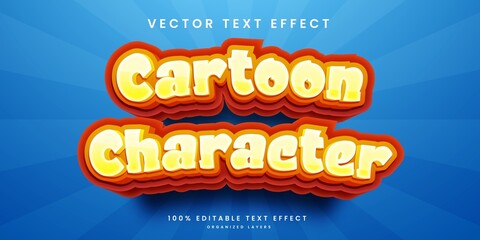 Editable text effect in cartoon character style