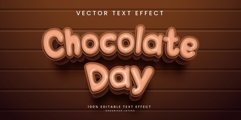 Editable text effect in chocolate day style