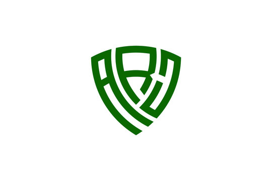 arj creative letter shield logo design vector icon illustration	
