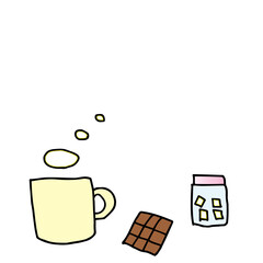 コーヒーブレイクイラスト（コピースペース）