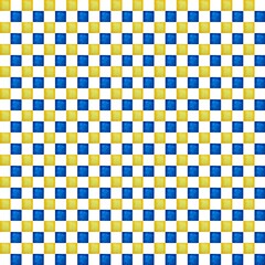 Watercolor yellow and blue squares seamless pattern, lattice