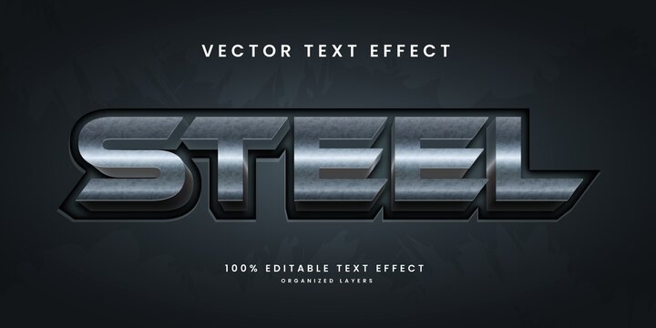 Editable text effect in metal techno style