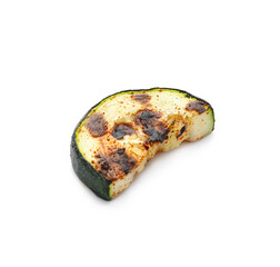 Tasty grilled zucchini on white background