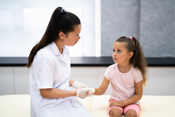 Arm Wound And Fractures. Nurse Doctor Child Treatment