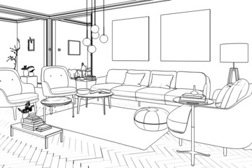 Contemporary Furniture & Decor (sketch) - 3d Visualization