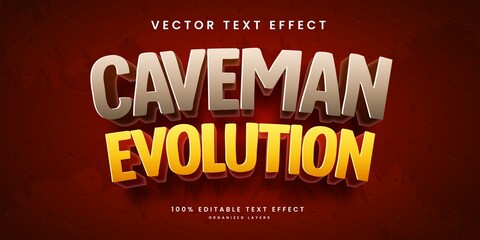 Editable text effect in caveman evolution style 