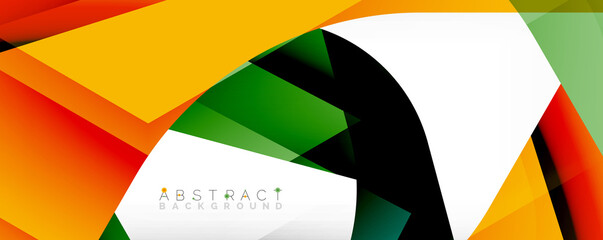 Geometric abstract background - multicolored abstract shapes on white. Vector Illustration For Wallpaper, Banner, Background, Landing Page