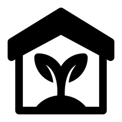 Eco House Icon Illustration