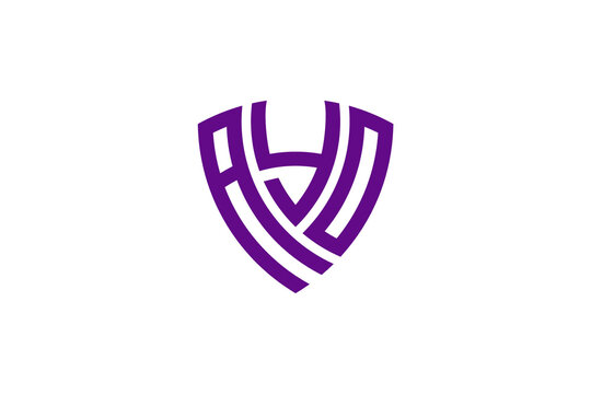 ayo creative letter shield logo design vector icon illustration	

