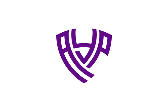 ayp creative letter shield logo design vector icon illustration	
