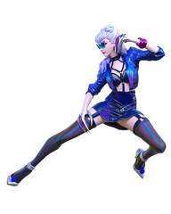 3D comics cosplay anime girl.