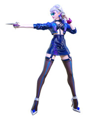 3D comics cosplay anime girl.