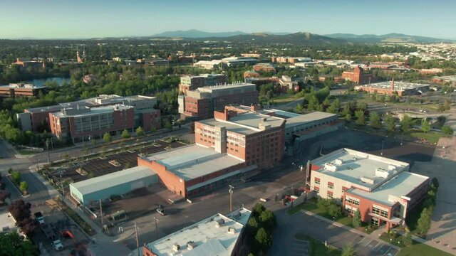 Aerial: University Of Washington, Spokane, Washington, USA