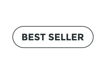 best seller text sign icon. rounded stroke template. black color text. web button