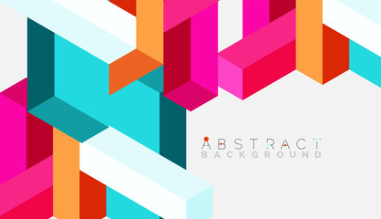 Abstract background. 3d cubes, cubic elements and blocks. Techno or business concept for wallpaper, banner, background, landing page