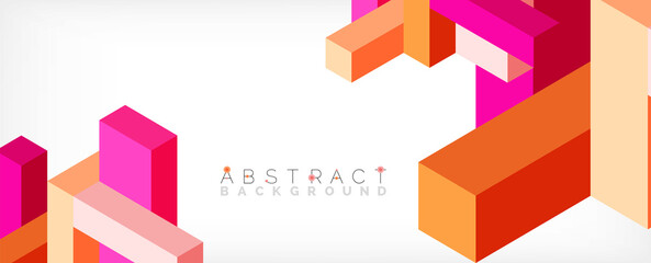 Abstract background. 3d cubes, cubic elements and blocks. Techno or business concept for wallpaper, banner, background, landing page