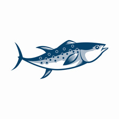 Fish logo template design vector