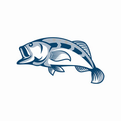 Fish logo template design vector