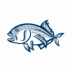 Fish logo template design vector