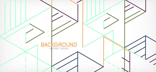 Fototapeta premium Abstract background. Color lines on white background. Linear abstract composition. Techno or business concept for wallpaper, banner, background, landing page