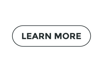 learn more sign icon. learn more text web button.
