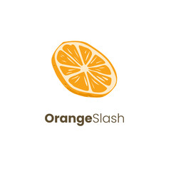 orangeslash orange sliced or slashed logo concept design isolated
