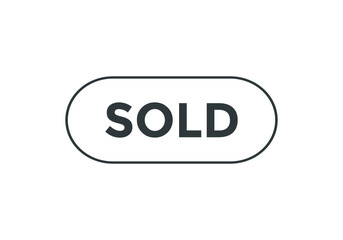 sold text web button. sign icon label. rectangle stroke black color