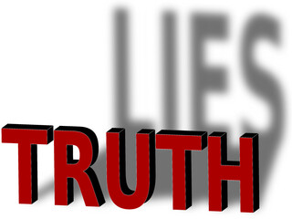 True or false? The word TRUTH casts a shadow of LIES