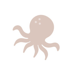 Octopus icon. Isolated flat color icon. Vector illustration. Modern glyph design. Meat products fish and sea food. Marine life
