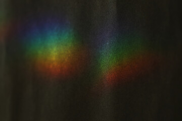 Full spectrum of rainbow colours on black background.