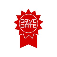 Save the date sign isolated on white background