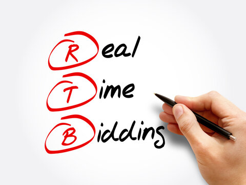 RTB - Real-time bidding, acronym business concept background