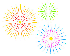 夏夏祭りのイラスト素材　花火　打ち上げ花火