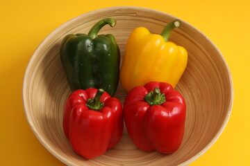 Colorful Bell Peppers in a bowl.