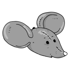 Mouse icon. Vector illustration of a toy mouse. Hand drawn mouse, rat a symbol of the chinese new year.