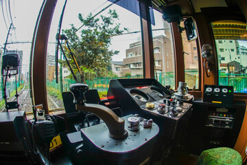 都電荒川線の操縦席