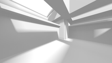 Illuminated corridor interior design. Empty Room Interior Background