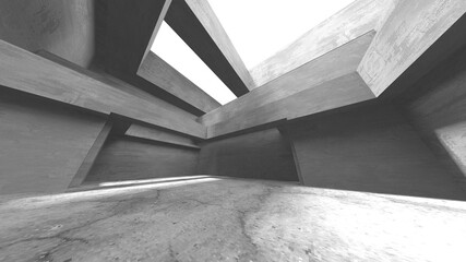 Abstract architecture interior background. Empty concrete room