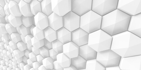 White Geometric Hexagon Abstract Background