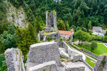 Burg Stain (Grad Kamen) in Begunje, Slowenien. 16.08.2021.