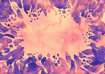 Cornice viola acquerello sfondo banner botanico flora