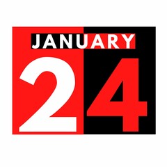 January 24 . Flat daily calendar icon .date ,day, month .calendar for the month of January