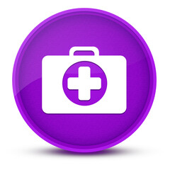 Medicine Bag luxurious glossy purple round button abstract