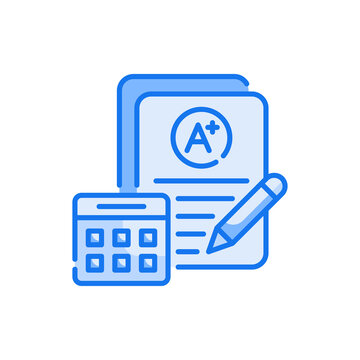 Dual Degree Vector Blue Colour Icon Style Illustration. EPS 10 File