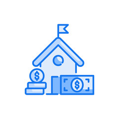 Fees vector blue colour icon style illustration. EPS 10 file