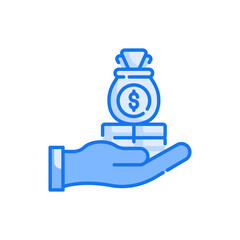 loan vector blue colour icon style illustration. EPS 10 file