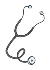 stethoscope doctor tool medicine doodle drawing