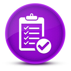 Checklist luxurious glossy purple round button abstract