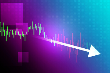 2d rendering Stock market online business concept. business Graph 