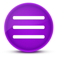 Hamburger menu bar luxurious glossy purple round button abstract